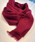 Preview: Wollschal  mit Emblem  bordeaux