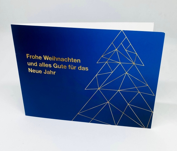 Weihnachtskarten blau 10 er Set mit Umschlägen